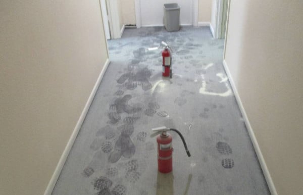 Extinguisher residue