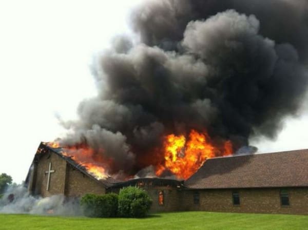 A fire at a church in Muncie