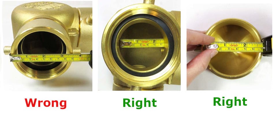 Measuring fire department connections with tape