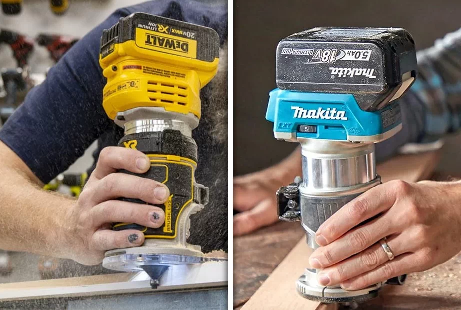 Makita and DeWalt Wood routers