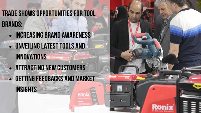 An Infographic about the advantages of trade fairs for tool brands