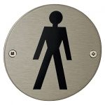 Restroom Sign, Silver, Gray