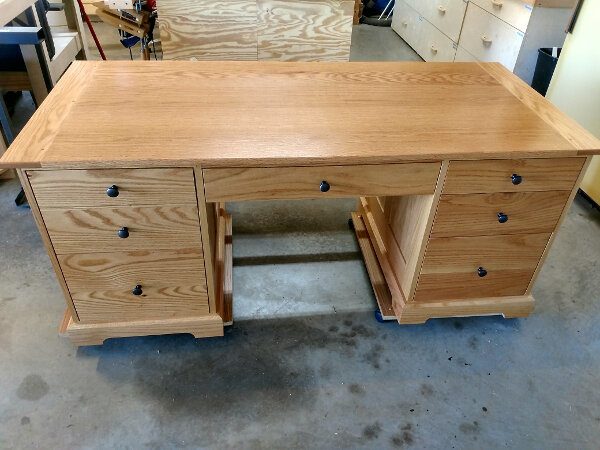 desk with breadboard ends