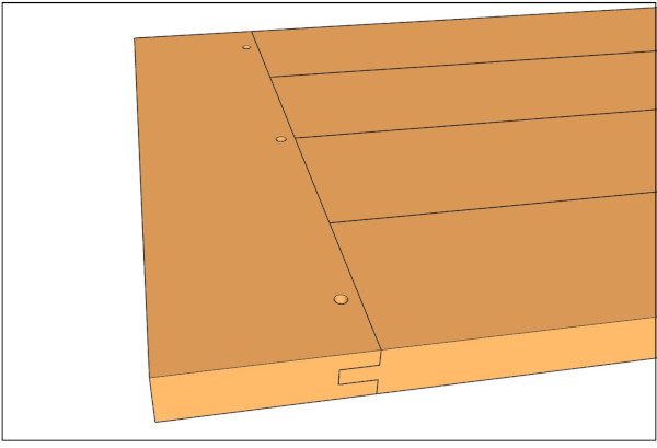 holed drilled through tongue and groove joint