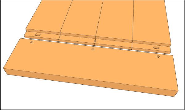 elongate the outer holes in the tongue for breadboard ends