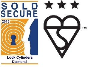 Sold Secure Lock Cylinders Diamond and Kite 3 Stars Logo